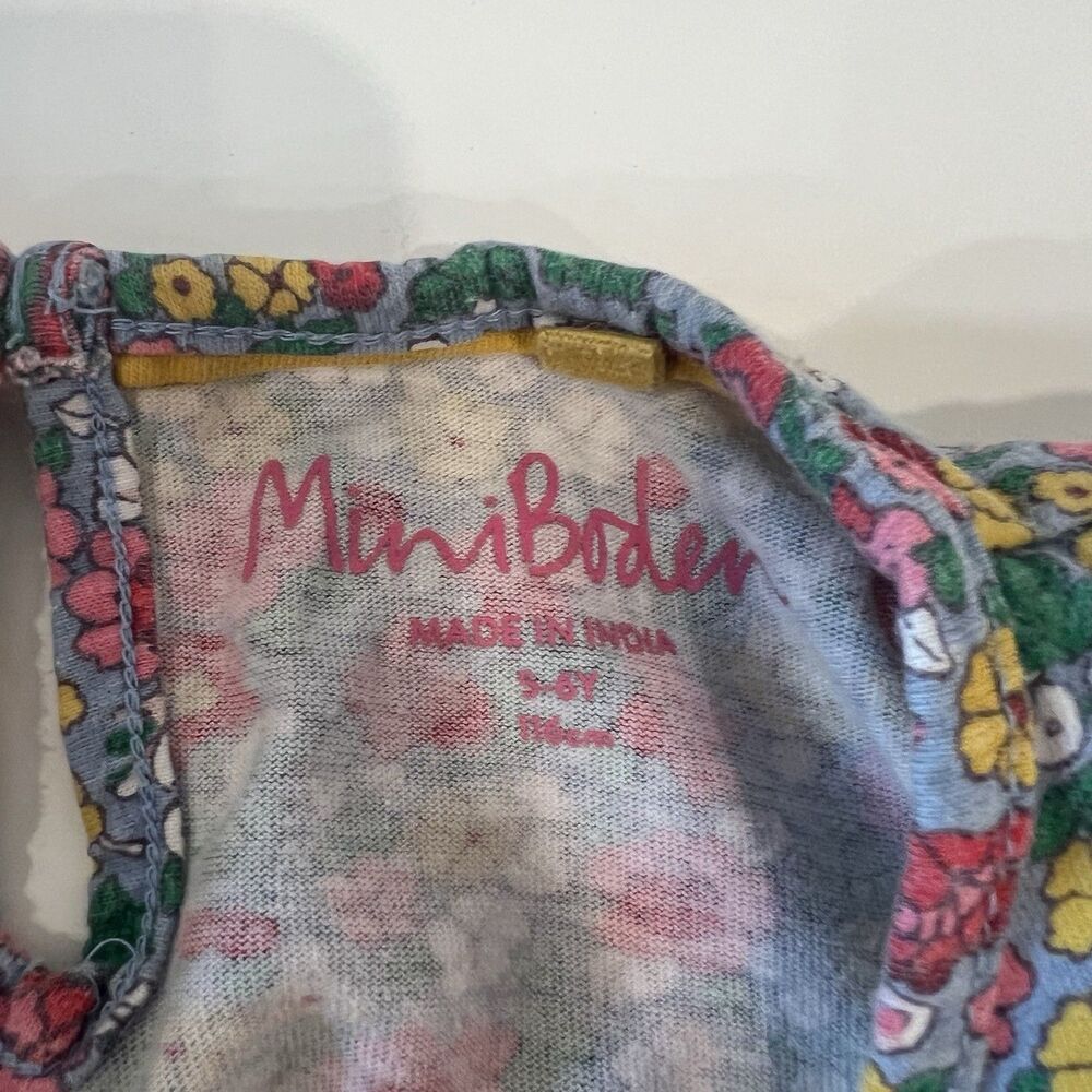 Mini Boden Dress Embroidered Dog Floral 5-6Y Cute School Pics Sweet Playtime - Picture 5 of 7